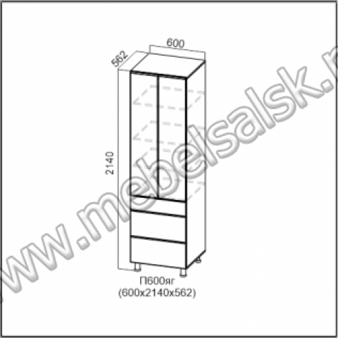 П600яг 2140 Пенал Кухня Венеция